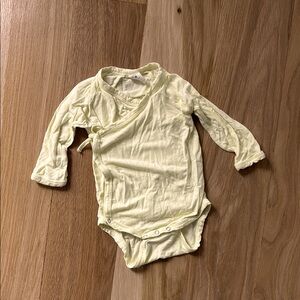 Kate Quinn Yellow Bamboo Kimono-Style Bodysuit